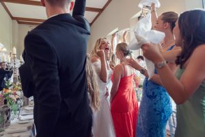 A group of people in formal dresses.